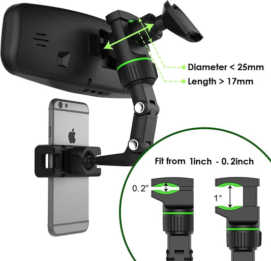 360° Retractable Rearview Phone Mount