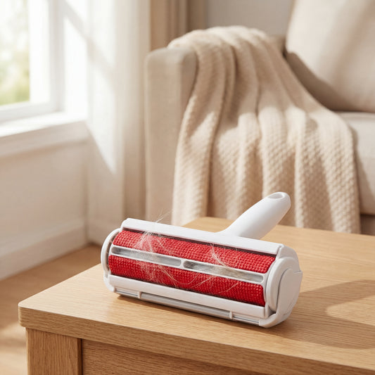 Pet hair remover for cats and dogs reusable self-cleaning cotton plush roller set suitable for beds sofas carpets cat beds