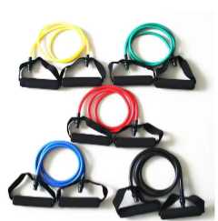 5 Levels Elastic Band With Handles Yoga Pull Rope Elastic Gym Fitness Exercise Tube Band For Home Workouts Strength Training